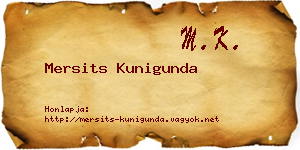 Mersits Kunigunda névjegykártya